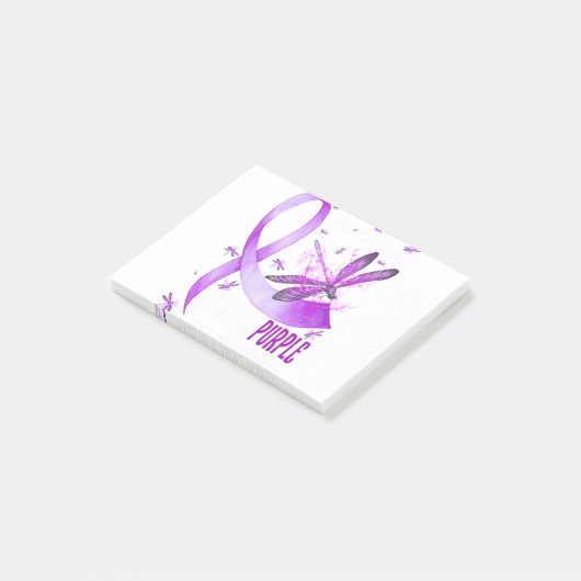 Im Mai tragen wir Lila Lupus Bewusstsein Dragonfly Post-it Klebezettel (angewinkelt)