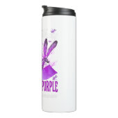 Im Mai tragen wir Lila Lupus Bewusstsein Dragonfly Thermosbecher (Nach rechts gedreht)