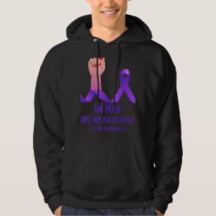 Im Mai tragen wir Lila Lupus-Sensibilisierungsmona Hoodie
