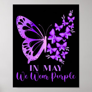 Im Mai tragen wir Lila Schmetterling Lupus Bewusst Poster