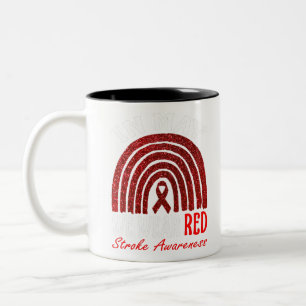 Im Mai tragen wir Red Stroke Awareness Rainbow Zweifarbige Tasse