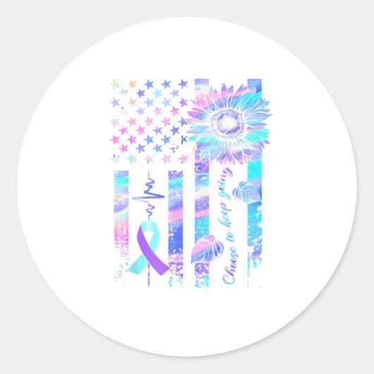 Im Mai tragen wir Ribbon Suizid Bewusstsein Mental Runder Aufkleber (Vorderseite)
