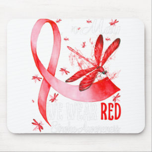 Im Mai tragen wir rote Schlaganfall Aufmerksamkeit Mousepad