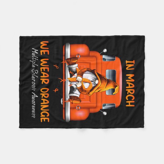 Im März sitzen wir am LKW und tragen Orange Fleecedecke (Vorderseite (Horizontal))