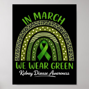 Im März tragen Männer grüne Nierenkrankheit-Bewuss Poster