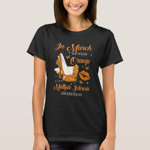 Im März tragen orangefarbene High Heels Schuhe Mul T-Shirt
