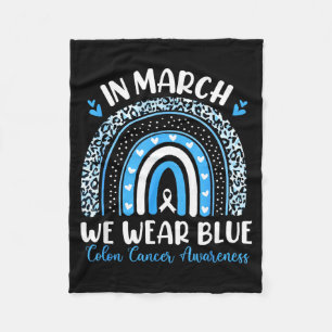 Im März tragen wir blaues Band Regenbogen Darmkreb Fleecedecke