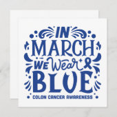 Im März tragen wir ein blaues Kolon-Krebsbewusstse Einladung (Vorne/Hinten)