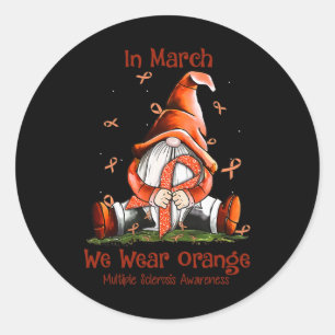 Im März tragen wir eine orange Multiple Sklerose a Runder Aufkleber