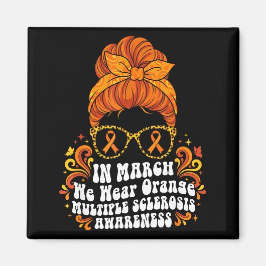 Im März tragen wir Orange MS Multiple Sklerose Magnet (Vorne)