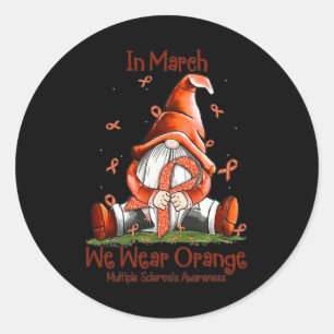 Im März tragen wir Orange - Multiple Sklerose Awar Runder Aufkleber
