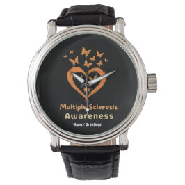 Im März tragen wir orange Multiple Sklerose Aware Armbanduhr