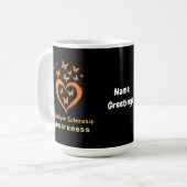 Im März tragen wir orange Multiple Sklerose Aware Kaffeetasse (Vorderseite Links)