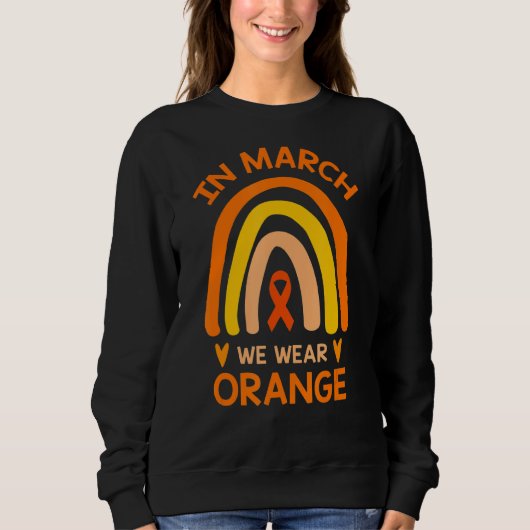 Im März tragen wir Orange Ribbon Boho Regenbogen Sweatshirt (Vorderseite)