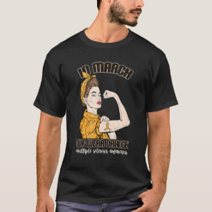 Im März tragen wir Orangen-Frau-Multiple-Sklerose- T-Shirt