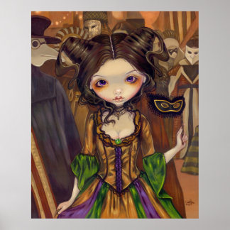 Im Masquerade Ball gothische Mardi gras Art Print Poster