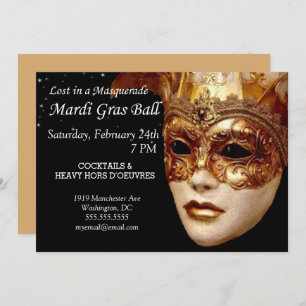Im Masquerade Ball Mardi Gras Party verloren Einladung