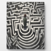 Im Maze Abstrakte Schwarz-Weiß-Kunst verloren Fotoplatte (Vorderseite)