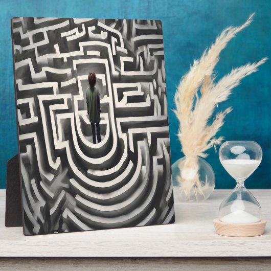 Im Maze Abstrakte Schwarz-Weiß-Kunst verloren Fotoplatte (Seite)