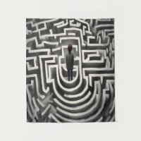 Im Maze Abstrakte Schwarz-Weiß-Kunst verloren