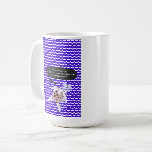 im Meer der Gleichförmigkeit unerkannt ertrinken Kaffeetasse (Vorderseite Links)