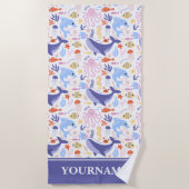 Im Meer lebende Tiere Strandtuch (Vorderseite)