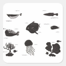 Im Meer Quadratischer Aufkleber