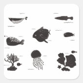 Im Meer Quadratischer Aufkleber (Vorderseite)