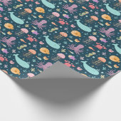 Im Meer schwimmende Meerestiere Geschenkpapier (Ecke)