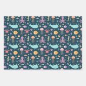 Im Meer schwimmende Meerestiere Geschenkpapier Set (Vorderseite)