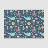 Im Meer schwimmende Meerestiere Seidenpapier (Vorderseite)