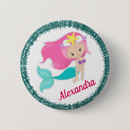 Im Meerjungfrau-Party Button (Vorderseite)