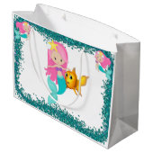 Im Meerjungfrau-Party Große Geschenktüte (Rückseite Schrägansicht)