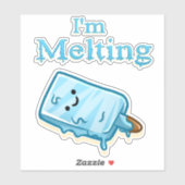 I'm Melting – Cute Popsicle Pun Aufkleber (Blatt)