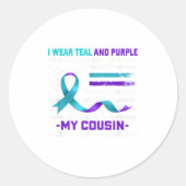 Im Memory Cousin Suizidbewusstsein Runder Aufkleber (Vorderseite)