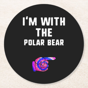 Im mit Polar Bären Gefärbte Krawatte Halloween Cou Runder Pappuntersetzer