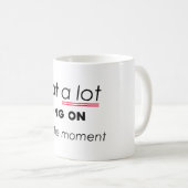 Im Moment nicht viel los - lustige Minimalis Kaffeetasse (VorderseiteRechts)