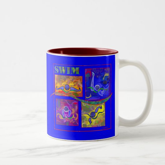 IM Morgenbunte Swim-Tasse Zweifarbige Tasse (Rechts)