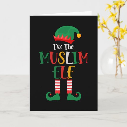 Im muslimischen Elf passt Weihnachten zusammen Karte (Gelbe Blume)