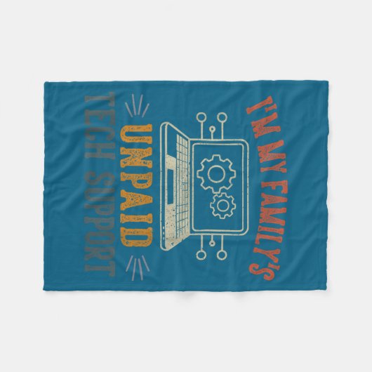 I'm My Family's Unpaid Tech Suprt Funny Computer Fleecedecke (Vorderseite (Horizontal))