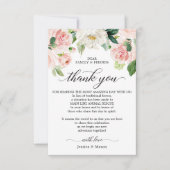 Im Nachhinein danke Ihnen Platzkarte Blush Ankündigung (Vorderseite)