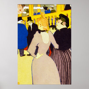 Im Nachtclub von Toulouse Lautrec, Vintage Kunst Poster