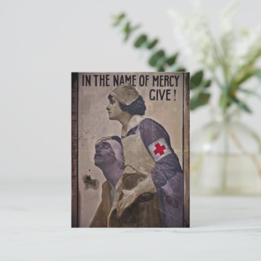 Im Namen der Gnade geben Postkarte (Stehend Vorderseite)