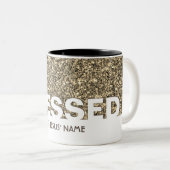 im Namen Jesu | Stilvoller BEIGE Glitzer Zweifarbige Tasse (VorderseiteRechts)