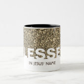 im Namen Jesu | Stilvoller BEIGE Glitzer Zweifarbige Tasse (Mittel)