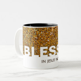 im Namen Jesu | Stilvoller GOLD-Glitzer Zweifarbige Tasse