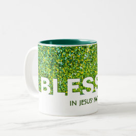 im Namen Jesu | Stilvoller GREEN Glitzer Zweifarbige Tasse