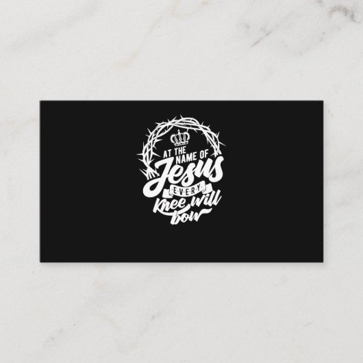 Im Namen Jesu wird sich jedes Knie Christlich beug Visitenkarte (Vorderseite)