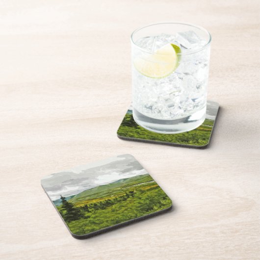 Im Nationalpark Alaska in Denali Abstrakt Getränkeuntersetzer (Rechte Seite)