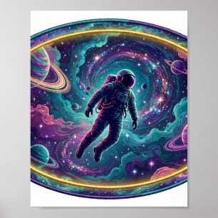 Im Nebel verloren — Astronauten-Weltraumkunst Poster